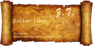 Zoller Tibor névjegykártya